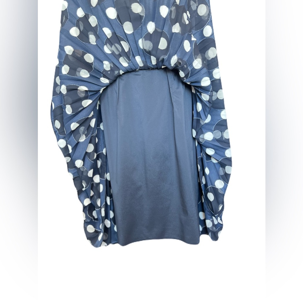 π π NWT ADRIANNA PAPELL Navy & White Polka Dot Fit & Flare Dress | Size 4 - Picture 8 of 12